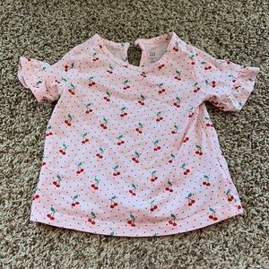 Baby Gap 12-18 month light pink top with cherries all over it